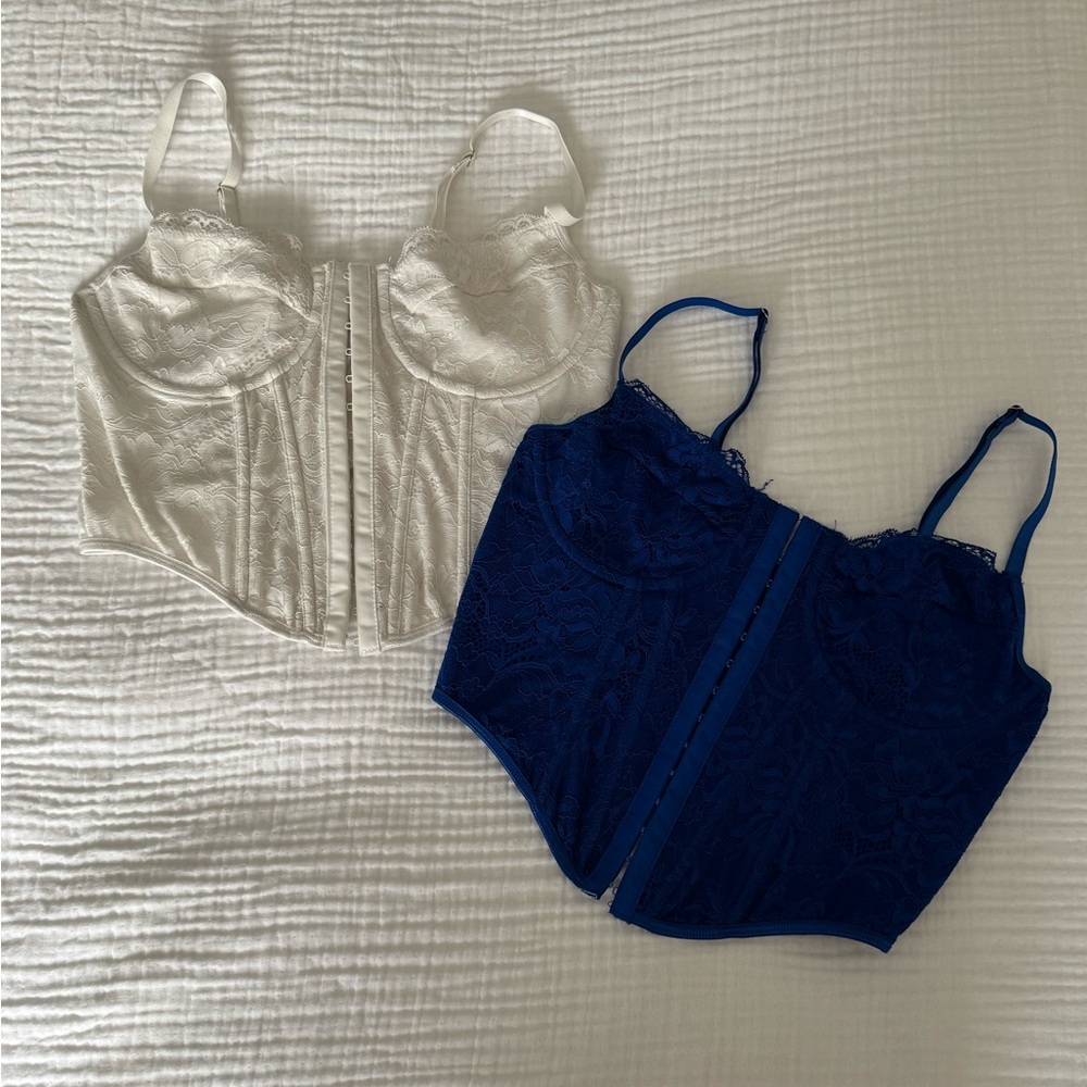 Shein - blue and white corset